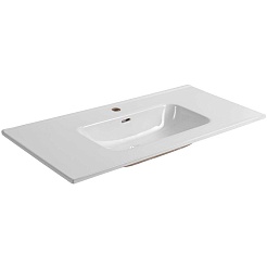 Aquatek Тумба с раковиной Вега 100 подвесная матовая белая – фотография-5