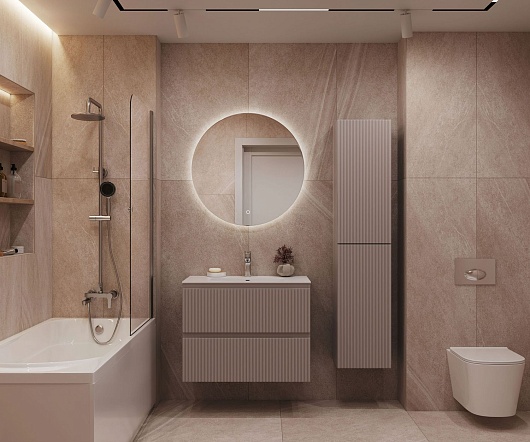 Aquanet Тумба с раковиной Джейн 2.0 70 Flat подвесная мокко матовый – картинка-11