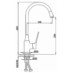 Frap Смеситель для кухни H62 F4462 черный – фотография-2