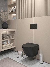 Teymi Унитаз подвесной Lina Pro Vortex T40114 Black безободковый черный матовый – фотография-8
