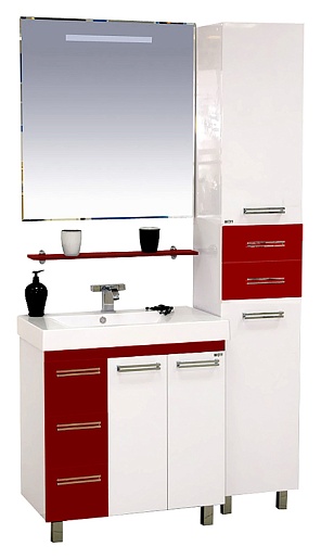 Misty Мебель для ванной Моника 75 бело-красная – фотография-4