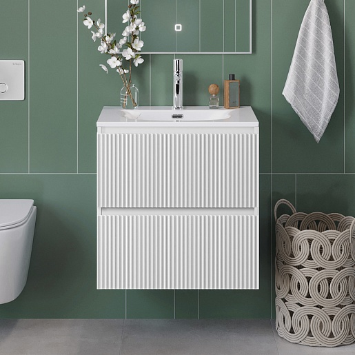 BelBagno Тумба с раковиной Uno mini 70 подвесная Bianco Opaco с раковиной BB-8099-3-70 – картинка-11