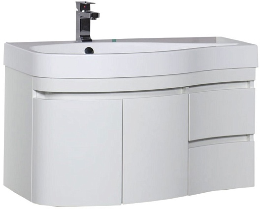 Aquanet Тумба под раковину Сопрано 2-95 L белая – фото, картинка, фотография-1