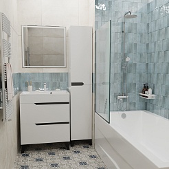 Mixline Тумба с раковиной Орион 70 2 ящика белая/графит – фотография-8