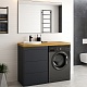 Brevita Мебель для ванной Grafit 120 под стиральную машину графит/светлое дерево – фотография-18