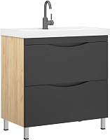 Corozo Тумба с раковиной Лиана 80 дуб/графит