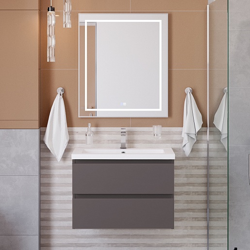 BelBagno Тумба под раковину Kraft 75 подвесная Темно-Серый матовый – картинка-9