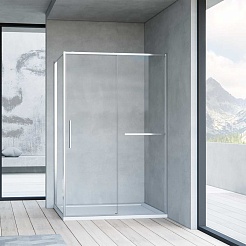Vincea Душевой уголок Slim Soft 100x80 VSR-1SS8010CL профиль хром стекло прозрачное – фотография-2