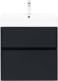 Aquanet Тумба под раковину Бруклин 60 подвесная черная матовая – фотография-4