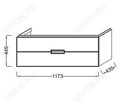 Jacob Delafon Тумба с раковиной "Reve 120" дымчатая, 2 ящика – фотография-4