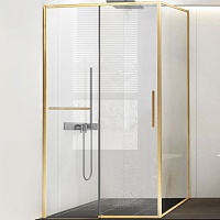 Vincea Душевой уголок Slim Soft 140x80 VSR-1SS8014CLG профиль брашированное золото стекло прозрачное