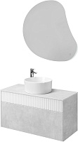 Акватон Мебель для ванной Марбл 100 Mila 40 подвесная слэйт/белая матовая