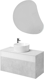 Акватон Мебель для ванной Марбл 100 Mila 40 подвесная слэйт/белая матовая – фотография-1