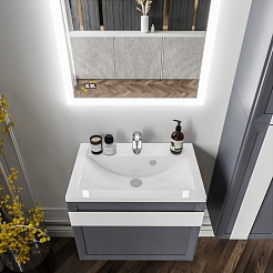 Бриклаер Тумба под раковину Берлин 70 оникс серый – фотография-4