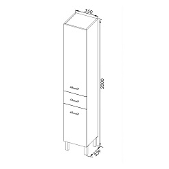 Aquanet Пенал для ванной "Верона 35" белый (178970) – фотография-2