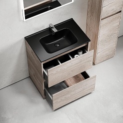 Sancos Тумба с раковиной Libra Floor 70 дуб галифакс натуральный раковина Element 71 CN7007MB – фотография-3