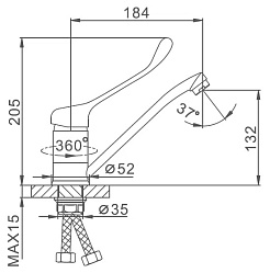 Frap Смеситель для кухни H54 F4554-2 хром – фотография-3