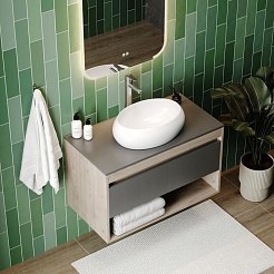 Teymi Раковина накладная в ванную Laina 48 глянцевая белая T51301 – фотография-8