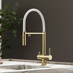 Sancos Смеситель для кухни Imola SC4010BG PVD покрытие брашированное золото – фотография-4