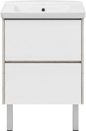 Misty Тумба под раковину Мускат 60 дуб галифакс белый/белая – фотография-1