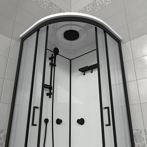 Triton Душевая кабина Прайм-Блэк-Вельвет 90x90 А – фотография-6