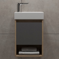 Teymi Тумба с раковиной Nura 37 L подвесная дуб/графит – фотография-3