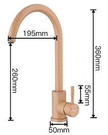 Frap Смеситель для кухни F40899-3 песочный гранит – фотография-2