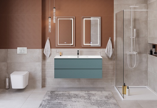 BelBagno Тумба под раковину Kraft 120 подвесная Голубой матовый – фотография-8