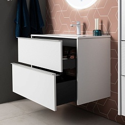 Aquanet Тумба с раковиной Вита 70 Flat подвесная белая матовая – фотография-7