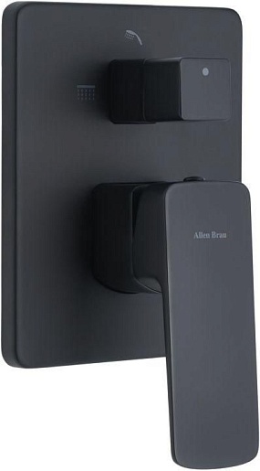 Allen Brau Смеситель для душа Infinity X2 5.21014-31 (с внутренней частью, 2 выхода) черный матовый – фото-1