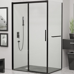 RGW Душевой уголок Leipzig LE-41-1B (LE-12B + Z-060-2B) 120x90 профиль черный стекло прозрачное – фотография-1