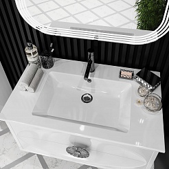 Opadiris Мебель для ванной Ибица 90 подвесная белая/хром – фотография-6