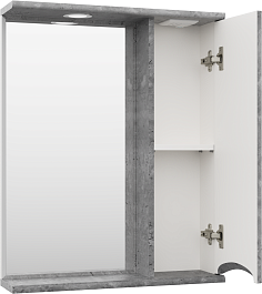 Misty Мебель для ванной Атлантик 60 R 2 ящика подвесная серый камень – фотография-8