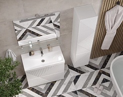 Velvex Тумба с раковиной Edge 80.2Y белый глянец – фотография-3