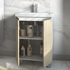 Vigo Тумба под раковину Yuma 600-2-0 белый/дуб давос – фотография-3