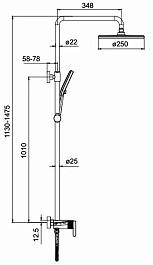 Gappo Душевая стойка G99-39 G2499-39 оружейная сталь – фотография-3