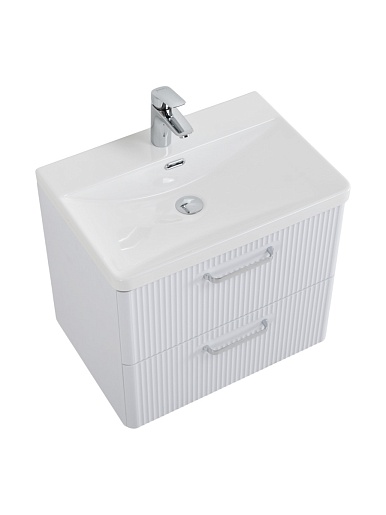 BelBagno Тумба с раковиной Due 50 подвесная Белый металлик ручки Хром полированный – картинка-13