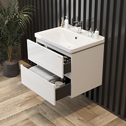 Onika Тумба под раковину Эвада 70 подвесная белая – фотография-7