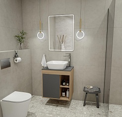 Teymi Тумба с раковиной Nura 60 дуб эврика/графит матовый T60529 раковина T50701 – фотография-11