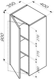 Am.Pm Навесной шкаф Func 40x90 белый матовый – фотография-6