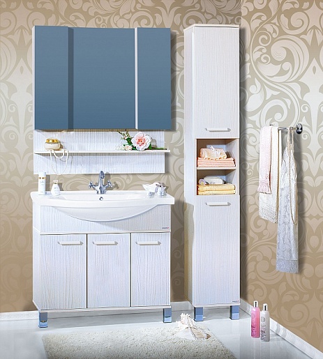 Бриклаер Мебель для ванной Карибы 100 светлая лиственница – картинка-3