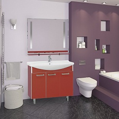 Misty Зеркало для ванной Джулия 105 красное – фотография-3