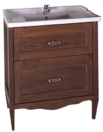 ASB-Woodline Тумба с раковиной Римини Nuovo 60 антикварный орех, массив ясеня – фотография-1