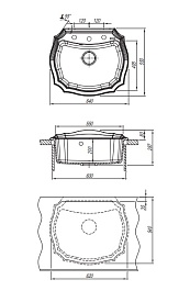 Florentina Мойка гранитная Эмилия 640 черный – фотография-2
