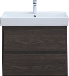 Aquanet Тумба с раковиной Nova Lite 75 подвесная дуб черный – фотография-3