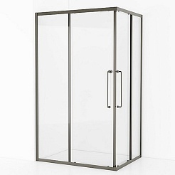 Cezares Душевой уголок Relax 304 RELAX-304-AH-2-120/90-C-GM 120x90 профиль оружейная сталь стекло прозрачное – фотография-3