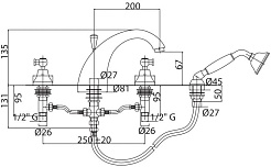 Cezares Смеситель GOLF-BVD-01 на борт ванны – фотография-2