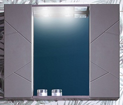 Бриклаер Зеркало-шкаф Кристалл 80 с двумя шкафчиками – фотография-1