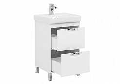 Aquanet Тумба с раковиной Гретта 55 new 2 ящика белый – фотография-4