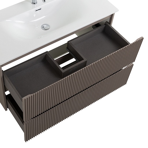 BelBagno Тумба под раковину Uno 100 подвесная Бежевый матовый – фотография-4